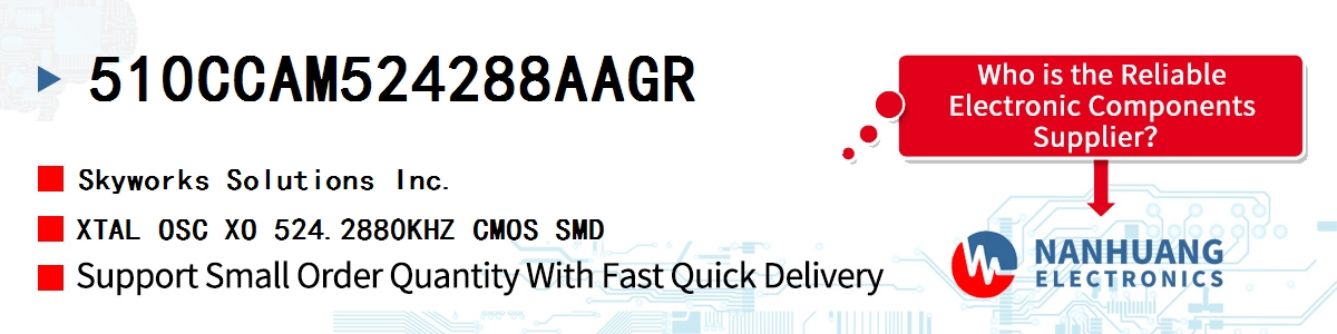 510CCAM524288AAGR Skyworks XTAL OSC XO 524.2880KHZ CMOS SMD
