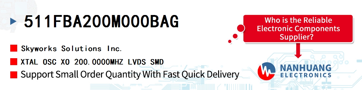511FBA200M000BAG Skyworks XTAL OSC XO 200.0000MHZ LVDS SMD