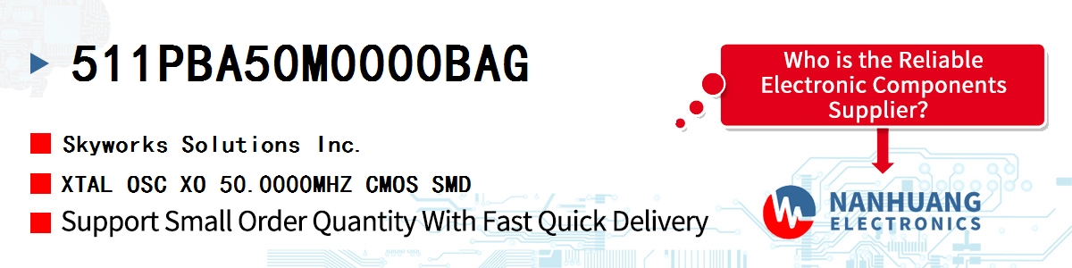 511PBA50M0000BAG Skyworks XTAL OSC XO 50.0000MHZ CMOS SMD
