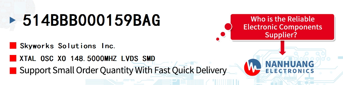 514BBB000159BAG Skyworks XTAL OSC XO 148.5000MHZ LVDS SMD
