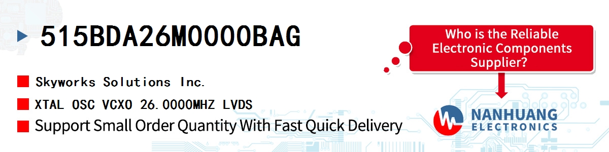 515BDA26M0000BAG Skyworks XTAL OSC VCXO 26.0000MHZ LVDS