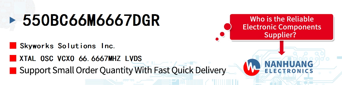 550BC66M6667DGR Skyworks XTAL OSC VCXO 66.6667MHZ LVDS