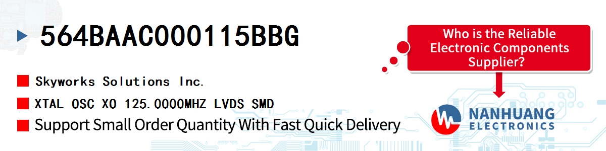 564BAAC000115BBG Skyworks XTAL OSC XO 125.0000MHZ LVDS SMD