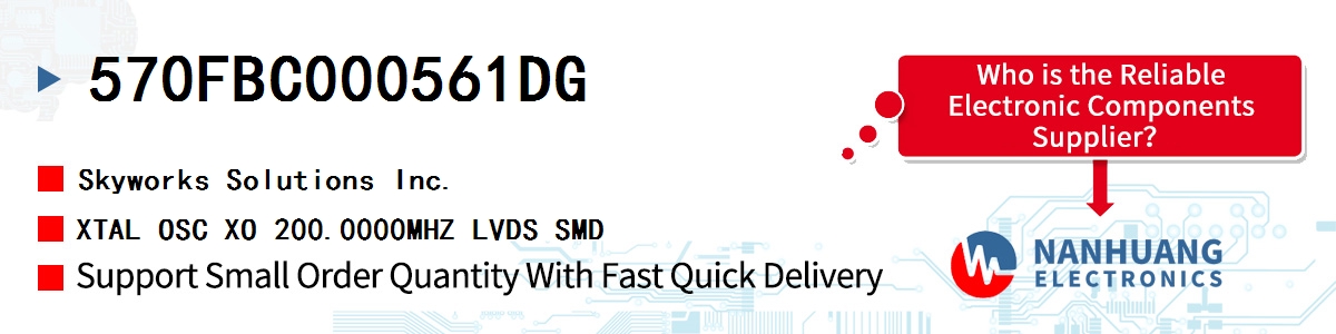 570FBC000561DG Skyworks XTAL OSC XO 200.0000MHZ LVDS SMD