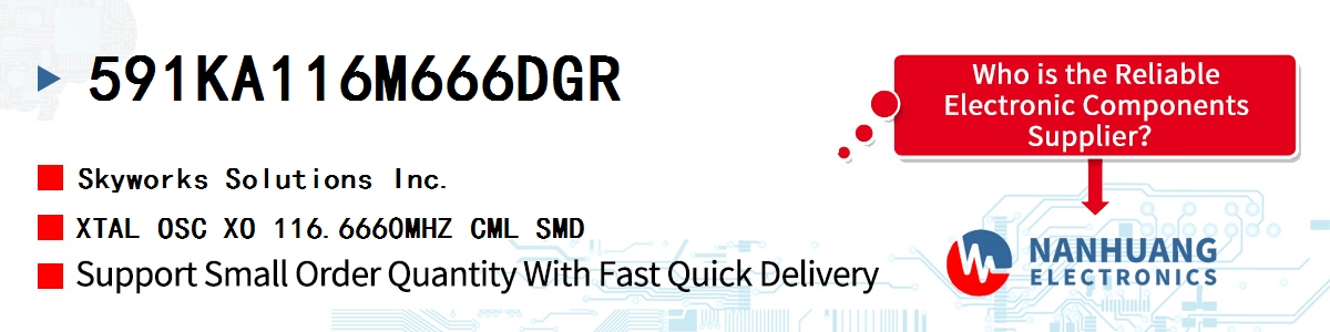 591KA116M666DGR Skyworks XTAL OSC XO 116.6660MHZ CML SMD