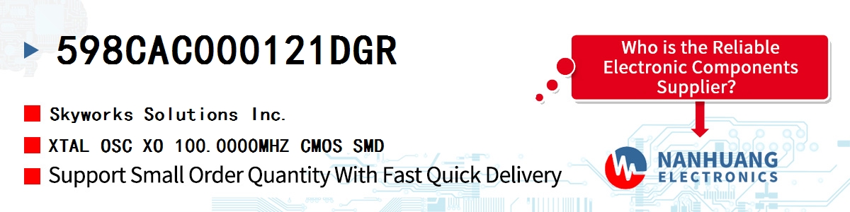 598CAC000121DGR Skyworks XTAL OSC XO 100.0000MHZ CMOS SMD