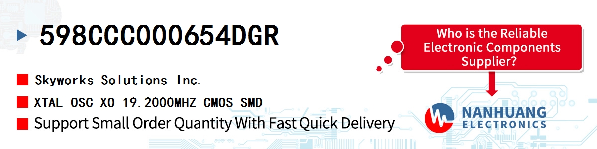 598CCC000654DGR Skyworks XTAL OSC XO 19.2000MHZ CMOS SMD