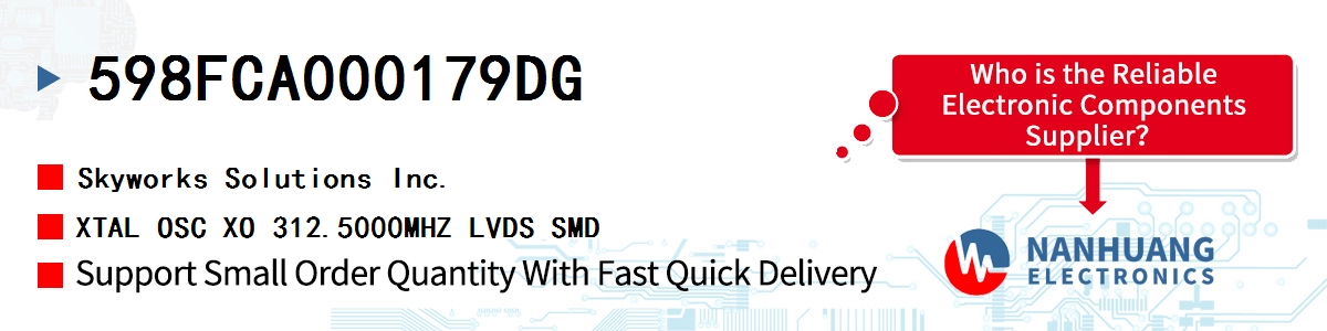 598FCA000179DG Skyworks XTAL OSC XO 312.5000MHZ LVDS SMD