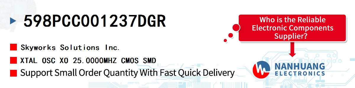 598PCC001237DGR Skyworks XTAL OSC XO 25.0000MHZ CMOS SMD