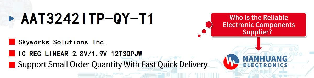 AAT3242ITP-QY-T1 Skyworks IC REG LINEAR 2.8V/1.9V 12TSOPJW