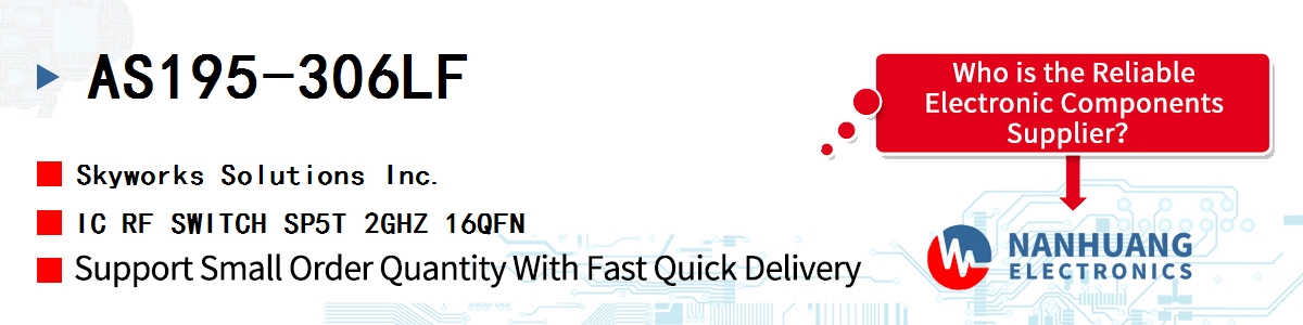 AS195-306LF Skyworks IC RF SWITCH SP5T 2GHZ 16QFN