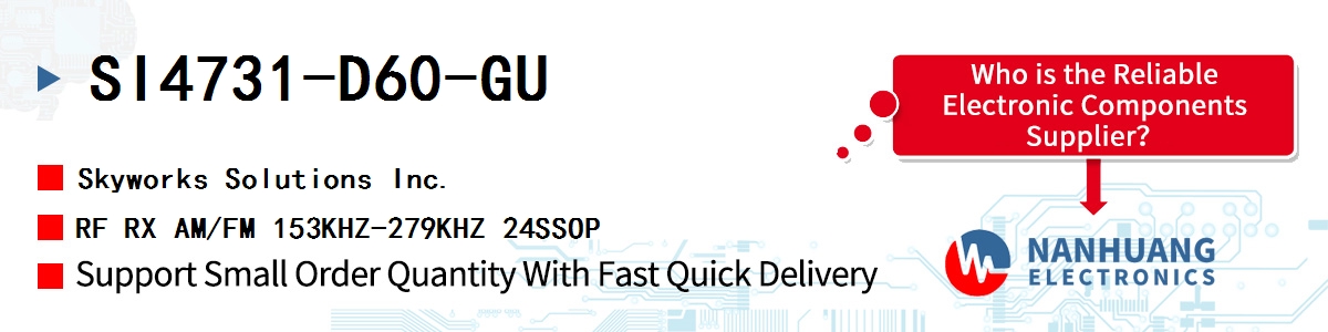 SI4731-D60-GU Skyworks RF RX AM/FM 153KHZ-279KHZ 24SSOP