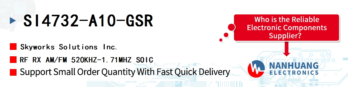 SI4732-A10-GSR Skyworks RF RX AM/FM 520KHZ-1.71MHZ SOIC