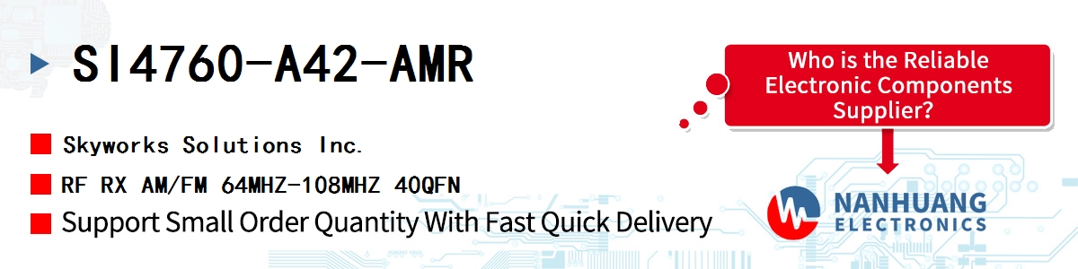 SI4760-A42-AMR Skyworks RF RX AM/FM 64MHZ-108MHZ 40QFN