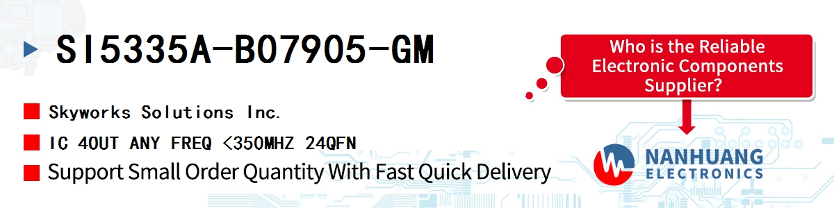 SI5335A-B07905-GM Skyworks IC 4OUT ANY FREQ <350MHZ 24QFN
