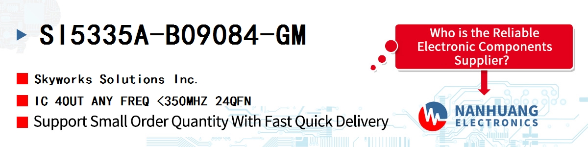 SI5335A-B09084-GM Skyworks IC 4OUT ANY FREQ <350MHZ 24QFN
