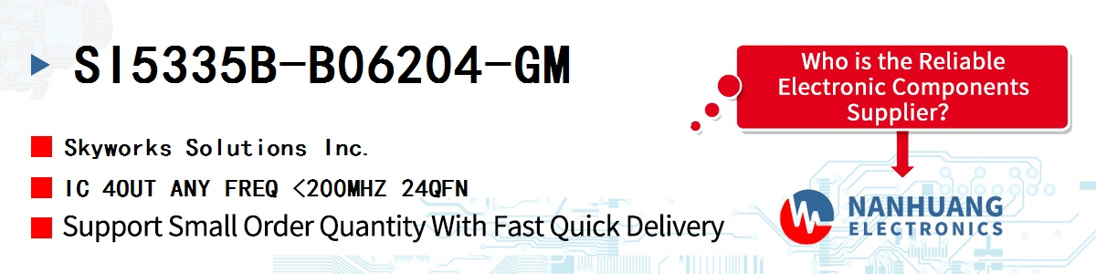 SI5335B-B06204-GM Skyworks IC 4OUT ANY FREQ <200MHZ 24QFN
