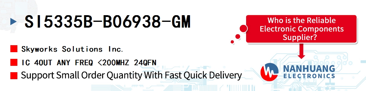 SI5335B-B06938-GM Skyworks IC 4OUT ANY FREQ <200MHZ 24QFN