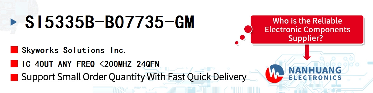 SI5335B-B07735-GM Skyworks IC 4OUT ANY FREQ <200MHZ 24QFN
