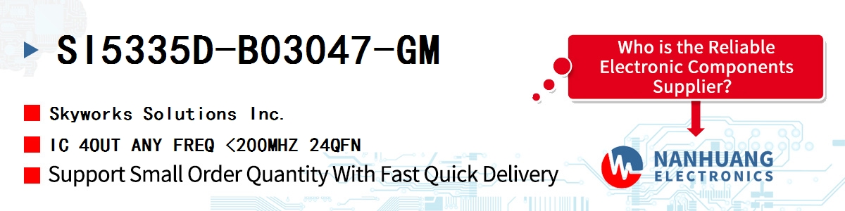 SI5335D-B03047-GM Skyworks IC 4OUT ANY FREQ <200MHZ 24QFN