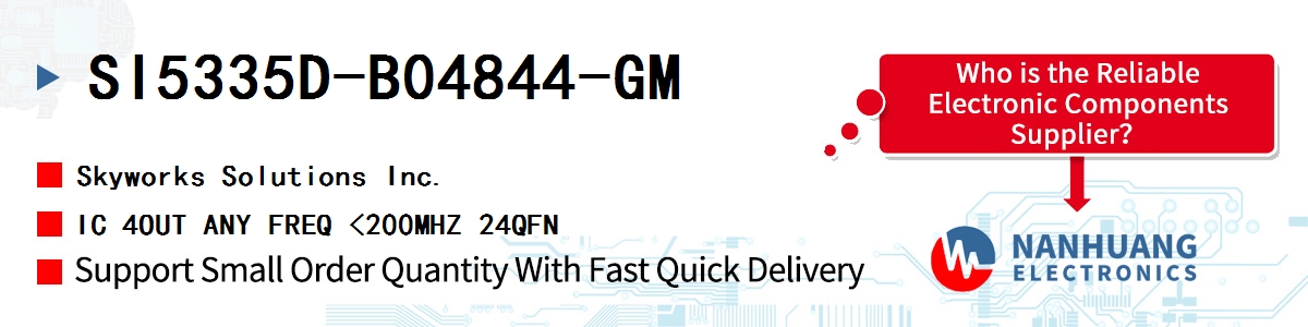 SI5335D-B04844-GM Skyworks IC 4OUT ANY FREQ <200MHZ 24QFN