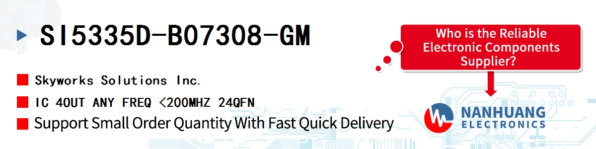 SI5335D-B07308-GM Skyworks IC 4OUT ANY FREQ <200MHZ 24QFN