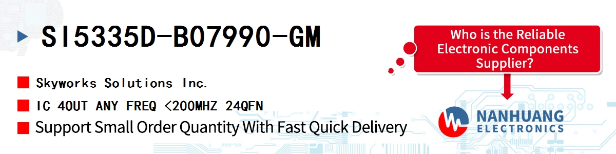 SI5335D-B07990-GM Skyworks IC 4OUT ANY FREQ <200MHZ 24QFN