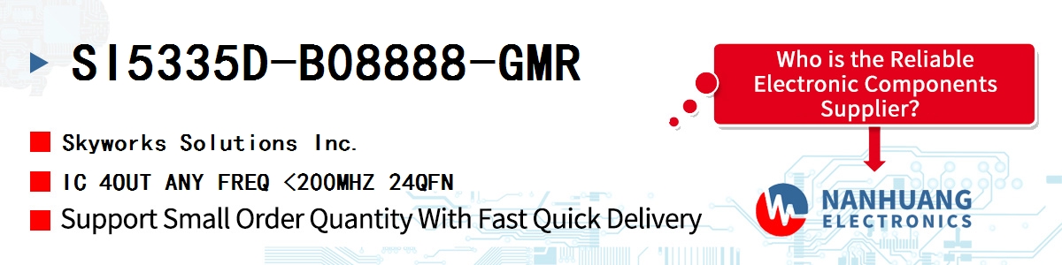SI5335D-B08888-GMR Skyworks IC 4OUT ANY FREQ <200MHZ 24QFN
