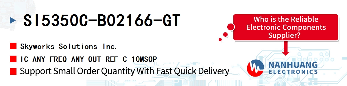 SI5350C-B02166-GT Skyworks IC ANY FREQ ANY OUT REF C 10MSOP