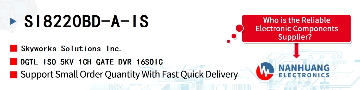 SI8220BD-A-IS Skyworks DGTL ISO 5KV 1CH GATE DVR 16SOIC