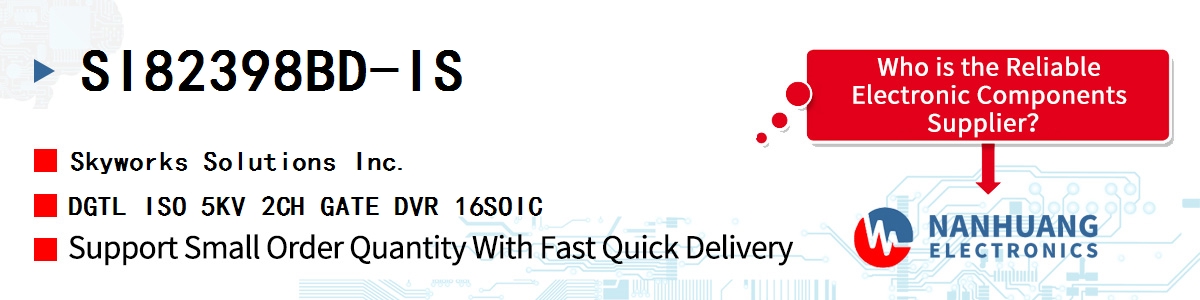 SI82398BD-IS Skyworks DGTL ISO 5KV 2CH GATE DVR 16SOIC