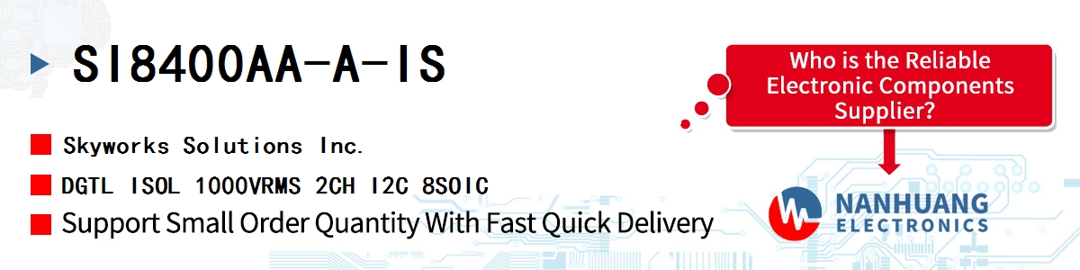 SI8400AA-A-IS Skyworks DGTL ISOL 1000VRMS 2CH I2C 8SOIC