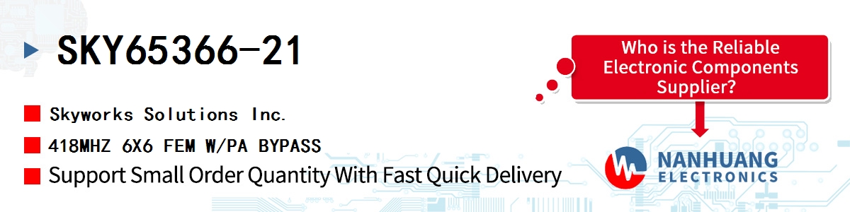 SKY65366-21 Skyworks 418MHZ 6X6 FEM W/PA BYPASS