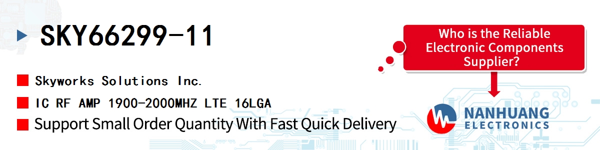 SKY66299-11 Skyworks IC RF AMP 1900-2000MHZ LTE 16LGA
