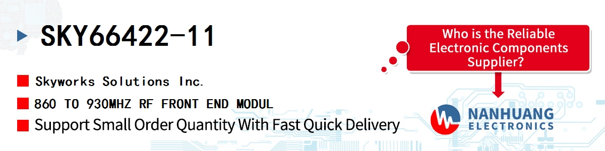 SKY66422-11 Skyworks 860 TO 930MHZ RF FRONT END MODUL