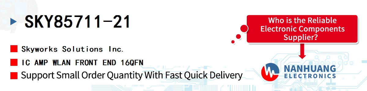 SKY85711-21 Skyworks IC AMP WLAN FRONT END 16QFN
