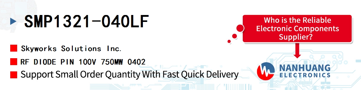 SMP1321-040LF Skyworks RF DIODE PIN 100V 750MW 0402